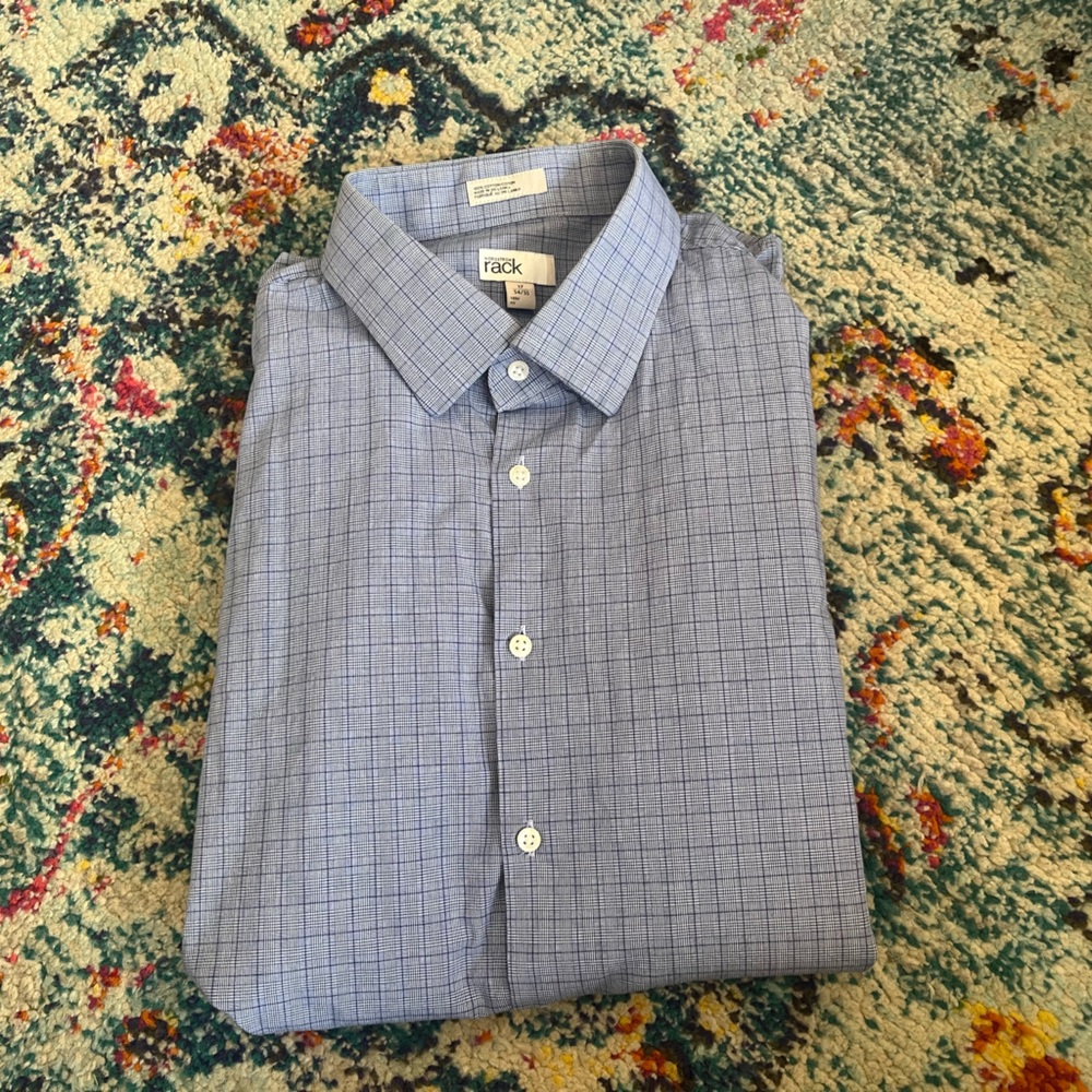 Nordstrom Rack blue button down- size 17 - Picture 3 of 4